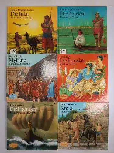 6 Bücher Sachbücher Kinderbuchverlag, Inka, Azteken, Mykene, Etrusker, Phöniker