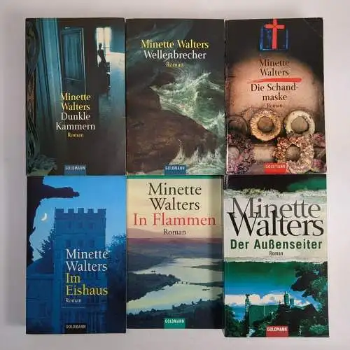 6 Bücher Minette Walters: Eishaus, Schandmaske, Außenseiter, Wellenbrecher ...