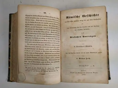 Buch: Römische Geschichte, Niebuhr, Schmitz, Zeiss, 2 Bände in 1, Mauke, 1844/45