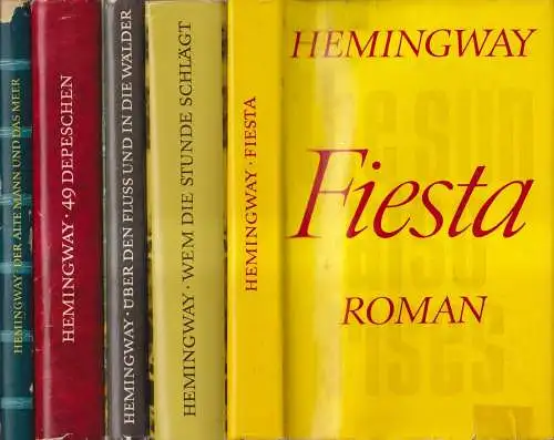 5 Bücher Ernest Hemingway, Aufbau, 5 Bände, Fluss, Wälder, Mann, Meer, Depeschen