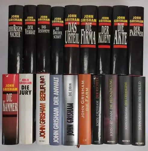 19 Bücher John Grisham: Akte, Firma, Liste, Richter, Jury, Klient, Testament ...