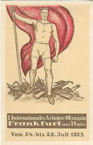 AK Internationales Arbeiter-Olympia Frankfurt am Main. ca. 1925, gebraucht, gut