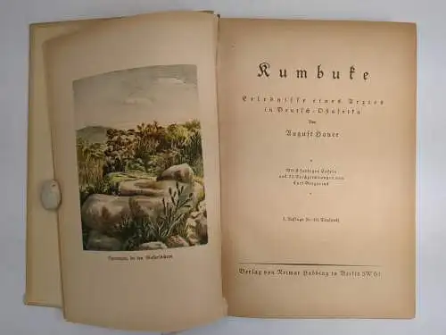 Buch: Kumbuke, Erlebnisse eines Arztes in... Hauer, August. 1923, Reimar Hobbing