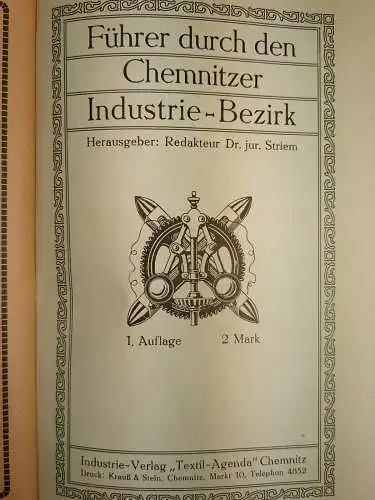 Buch: Führer durch den Chemnitzer Industrie-Bezirk, Streim, Industrie-Verlag
