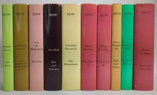 10 Bände BDW Bibliothek der Weltliteratur Aufbau, Swift, Fielding, Boccaccio ...