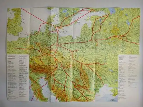 Karte: Streckenkarte Europa - Interflug, anonym, 1988, VEB Hermann Haack, gut