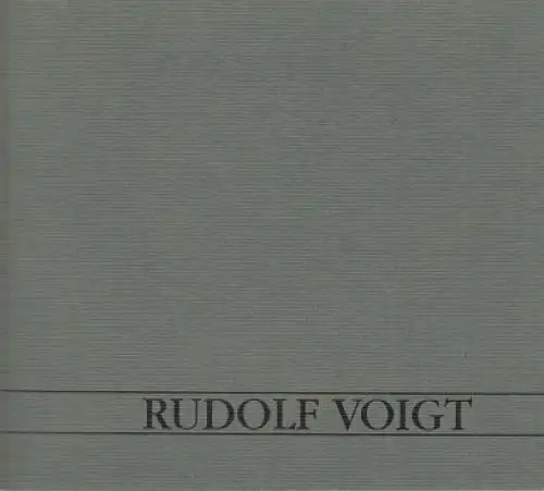 Buch: Rudolf Voigt, Voigt, Rudolf, Thomasdruck, gebraucht, gut
