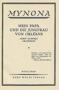 Buch: Mein Papa und die Jungfrau von Orleans, Friedlaender, Salomo. 1921