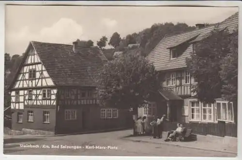 AK Steinbach / Krs. Bad Salzungen, Karl-Marx-Platz, ca. 1960, R. Kallmer