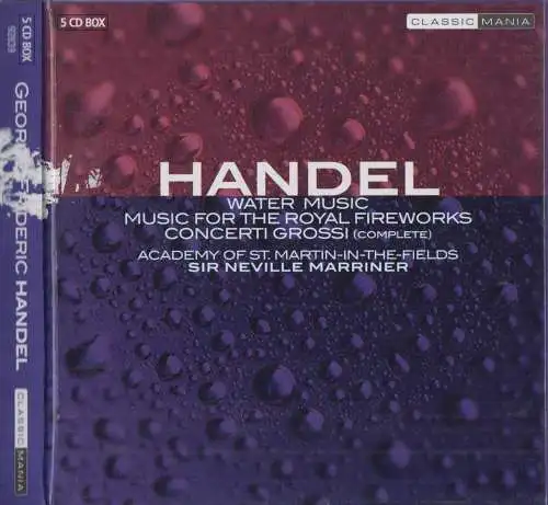 CD-Box: Händel, Handel - Water Music, Sir Neville Marriner, 1993, 5 CDs