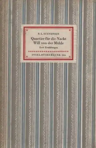 Insel-Bücherei 234, Quartier für die Nacht. Will von der Mühle, Stevenson, R.L