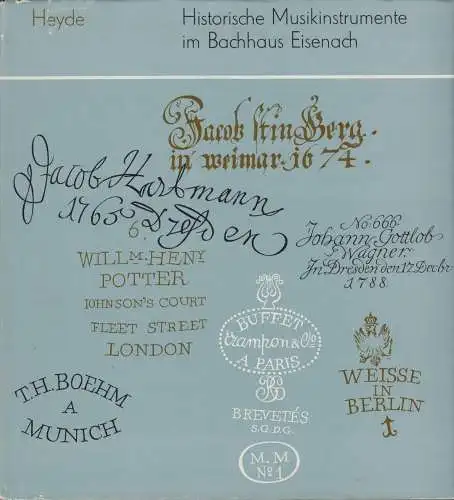 Buch: Historische Musikinstrumente..., Heyde, Herbert, 1976, Bachhaus Eisenach