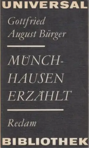 Buch: Münchhausen erzählt, Bürger, G. A., Reclams Universal-Bibliothek 121, 1981