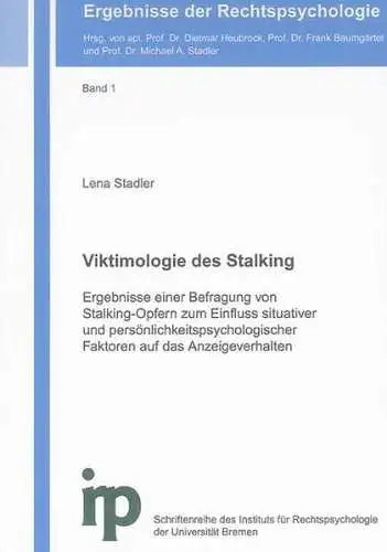 Buch: Viktimologie des Stalking, Stadler, Lena, 2006, Shaker, gebraucht sehr gut