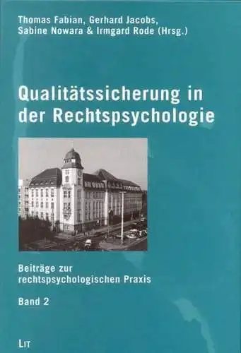 Buch: Qualitätssicherung in der Rechtspsychologie, Fabian, Thomas, ca. 2002, Lit