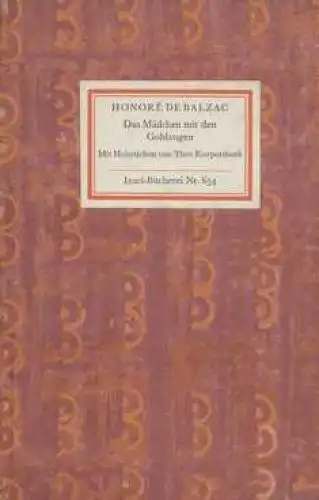 Insel-Bücherei 654, Das Mädchen mit den Goldaugen, Balzac, Honore de. 1965