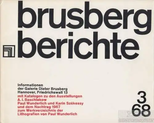 Buch: brusberg berichte 3/68, Brusberg, Dieter. Brusberg berichte, 1968