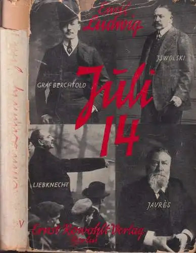 Buch: Juli 14, Ludwig, Emil. 1929, Ernst Rowohlt Verlag, gebraucht