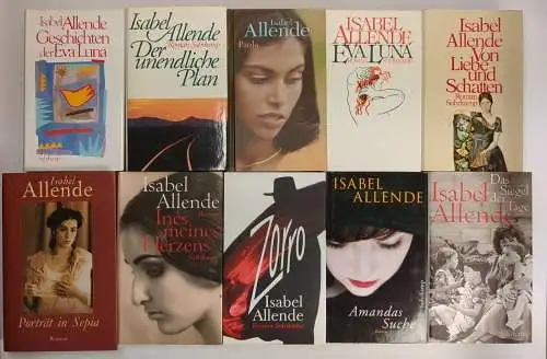 10 Bücher Isabel Allende, Romane, Suhrkamp, Paula, Zoro, Eva Luna, Amanda, Ines