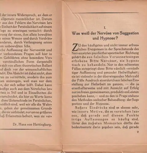 Buch: Hypnose und Suggestion, Schultz, J. H., 1924, Anthropos-Verlag