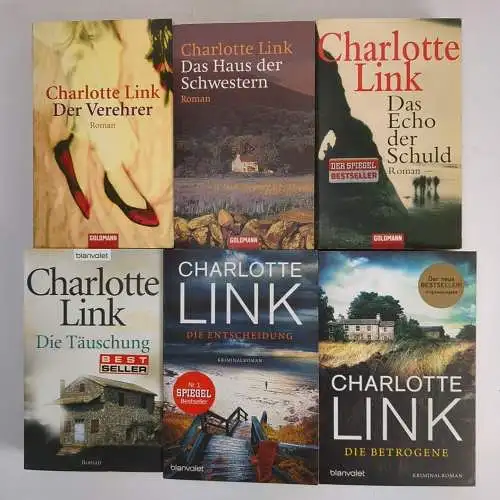 6 Bücher Charlotte Link: Betrogene, Entscheidung, Täuschung, Echo, Verehrer ...