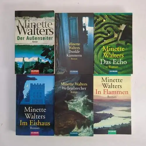 6 Bücher Minette Walters: Flammen, Eishaus, Echo, Kammern, Außenseiter, Wellen..