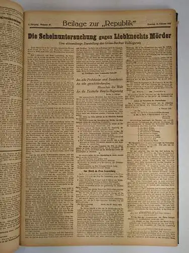 Die Republik 2. Jahrgang 1919 Januar bis Juni (unvollständig), Wilhelm Herzog
