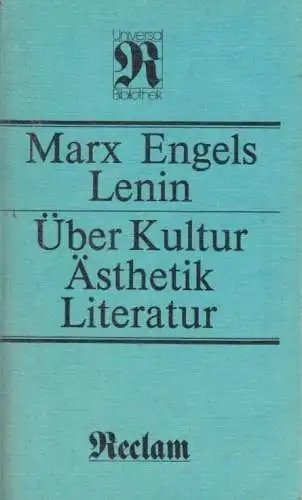 Buch: Über Kultur, Ästhetik, Literatur, Marx, Engels/ Lenin. 1987