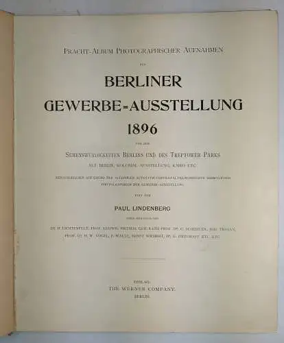 Buch: Pracht-Album der Berliner Gewerbe-Ausstellung 1896, The Werner Company