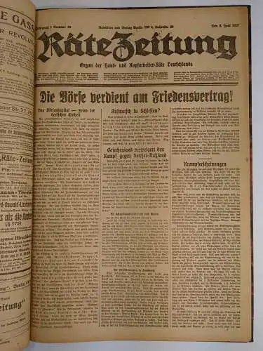 Räte-Zeitung 1. Jahrgang 1919 Nr. 17, 18, 19, 20, 21, 23, 25, 26, 29, 30, 31, 33