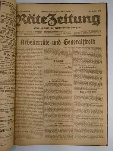 Räte-Zeitung 1. Jahrgang 1919 Nr. 17, 18, 19, 20, 21, 23, 25, 26, 29, 30, 31, 33