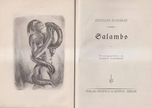 Buch: Salambo, Flaubert, Gustave. Neufeld & Henius, Berlin, gebraucht, gut
