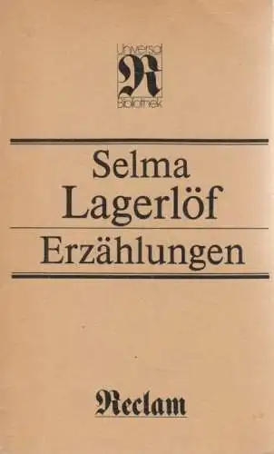 Buch: Erzählungen, Lagerlöf, Selma. Reclams Universal-Bibliothek, 1985