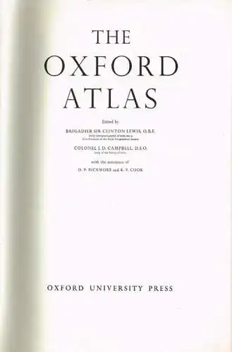 Buch: The Oxford Atlas, Lewis, Cliton et. al. 1958, Oxford University Press