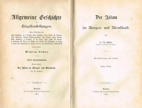 Buch: Der Islam im Morgen- und Abendland. Müller, A., 1885, Grote'scher Verlag