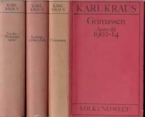 Buch: Ausgewählte Werke, Kraus, Karl. 3 Bände, 1977, Verlag Volk und Welt