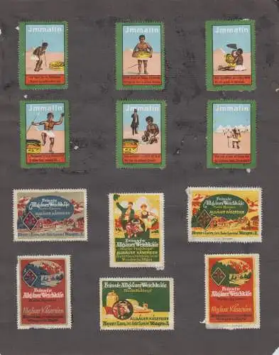 24 Reklamemarken: Koch Harmonikas / Lanolin Seife / Breunsdorf Briketts u.a.