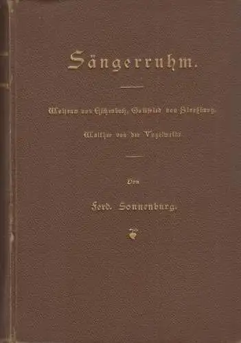 Buch: Sängerruhm, Sonnenburg, Ferdinand, Carl Fleming Verlag