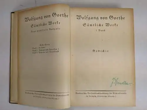 Buch: Johann Wolfgang von Goethe - Sämtliche Werke in 15 Bänden, Fritz Spindler