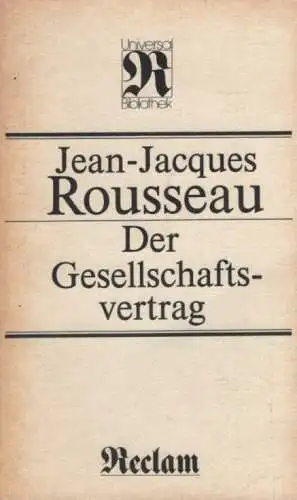 Buch: Der Gesellschaftsvertrag, Rousseau, Jean-Jacques. 1988, gebraucht, gut