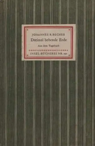 Insel-Bücherei 291, Dreimal bebende Erde, Becher, Johannes R. 1953, Insel-Verlag