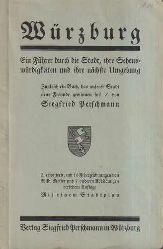 Buch: Würzburg, Ein Führer durch die Stadt, Siegfried Perschmann, mit Stadtplan