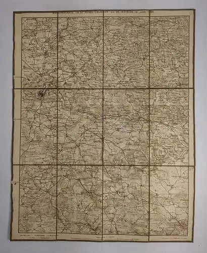 Karte: Manöverkarte für die Herbstübungen der 26. Division im Jahre 1904, Welz