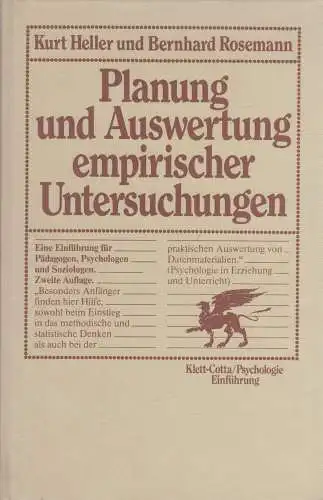 Buch: Planung und Auswertung empirischer Untersuchungen, Heller, K., 1981, Klett