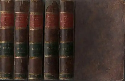 Buch: Die Gegenwart, Brockhaus. 5 Bände, 1848 ff, F.A. Brockhaus