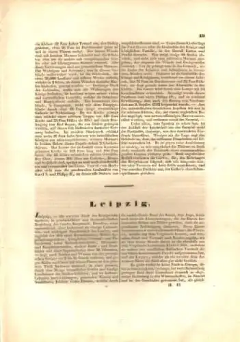 Buch: Artikel zu Leipzig - Seiten 49 - 54. Ca. 1840, gebraucht, gut