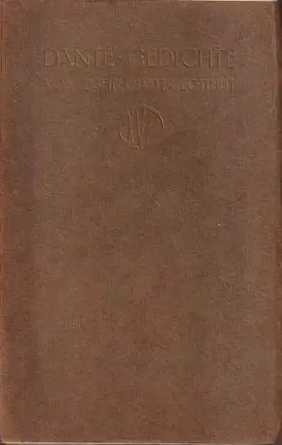 Buch: Gedichte von zweifelhafter Echtheit, Dante, 1912, Xenien, zweisprachig