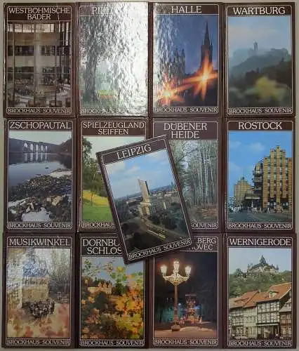 13 Bücher Brockhaus Souvenir: Pillnitz; Wartburg; Halle; Zschopautal; Seiffen ..