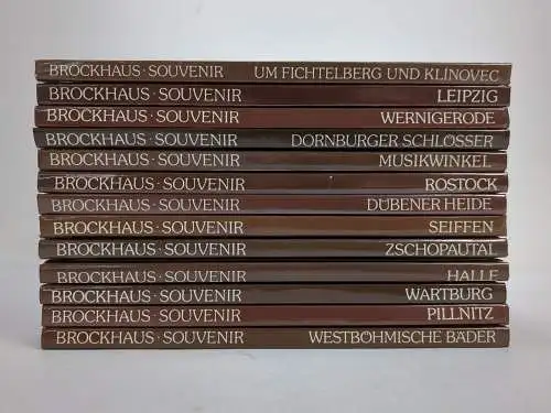 13 Bücher Brockhaus Souvenir: Pillnitz; Wartburg; Halle; Zschopautal; Seiffen ..