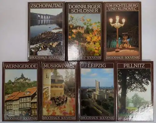 13 Bücher Brockhaus Souvenir: Pillnitz; Wartburg; Halle; Zschopautal; Seiffen ..